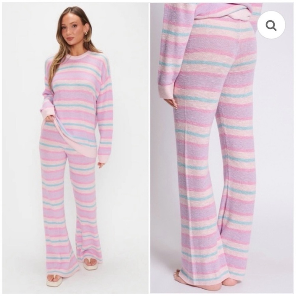 Show Me Your Mumu‎ Feel Good Cotton Candy Striped Knit Set